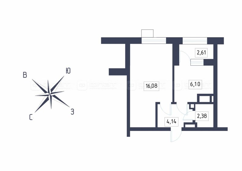 31,7 м², 1-комнатная квартира 4 663 296 ₽ - изображение 66