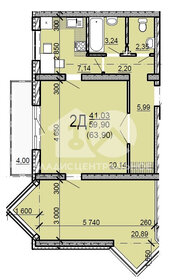 Квартира 59,9 м², 2-комнатная - изображение 1