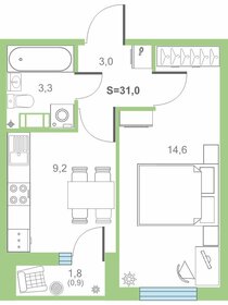 Квартира 31,4 м², 1-комнатная - изображение 1