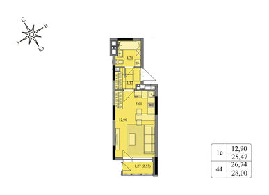 26,7 м², квартира-студия 2 500 000 ₽ - изображение 1