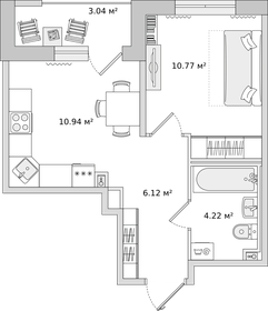 31,9 м², 1-комнатная квартира 4 795 959 ₽ - изображение 11