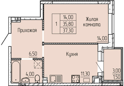 37 м², 2-комнатная квартира 3 500 000 ₽ - изображение 26