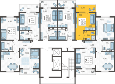 26,4 м², квартира-студия 9 213 600 ₽ - изображение 12