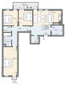 Квартира 99,7 м², 3-комнатная - изображение 1