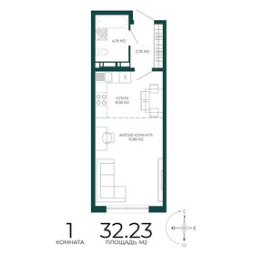 Квартира 32,2 м², 1-комнатная - изображение 1