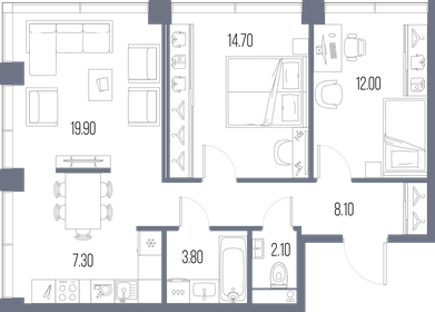 57 м², 2-комнатная квартира 29 000 000 ₽ - изображение 71