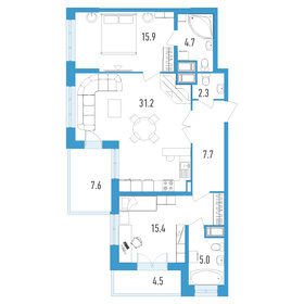 Квартира 88,3 м², 2-комнатная - изображение 1