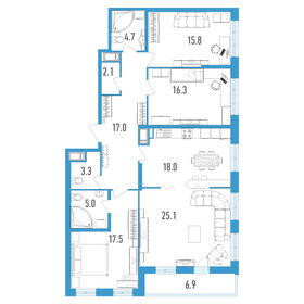 Квартира 128,3 м², 4-комнатная - изображение 1