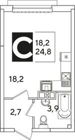 26,5 м², квартира-студия 5 708 100 ₽ - изображение 34