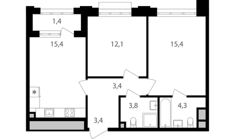 55 м², 3-комнатная квартира 15 000 000 ₽ - изображение 118