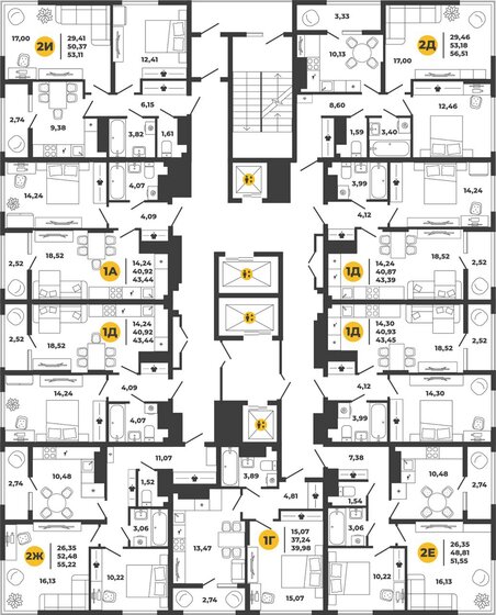 43,4 м², 1-комнатная квартира 4 386 720 ₽ - изображение 1