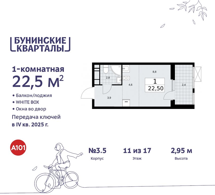 Варианты планировок ЖК «Бунинские Кварталы» - планировка 5