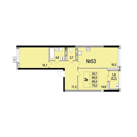 68,4 м², 2-комнатная квартира 10 260 000 ₽ - изображение 16