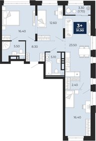 89,1 м², 3-комнатная квартира 13 050 000 ₽ - изображение 21