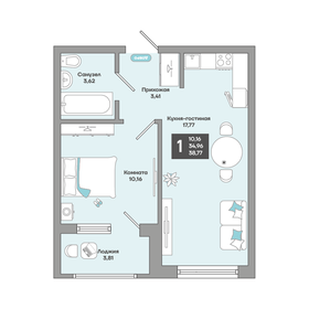 Квартира 38,8 м², 1-комнатная - изображение 1