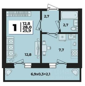 29,1 м², 1-комнатная квартира 2 700 000 ₽ - изображение 72