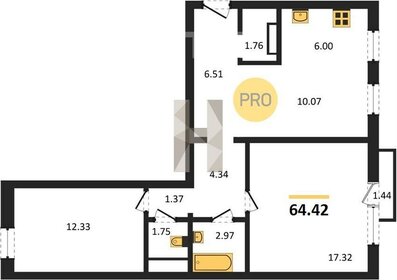 Квартира 64,4 м², 2-комнатная - изображение 4