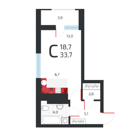 22,3 м², квартира-студия 4 850 000 ₽ - изображение 131