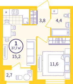 38,6 м², 1-комнатная квартира 4 980 000 ₽ - изображение 25