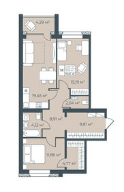 Квартира 79,6 м², 3-комнатная - изображение 1