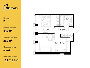 41 м², 2-комнатная квартира 18 700 000 ₽ - изображение 24