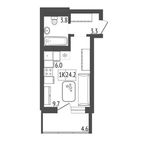 Квартира 24,2 м², 1-комнатная - изображение 2