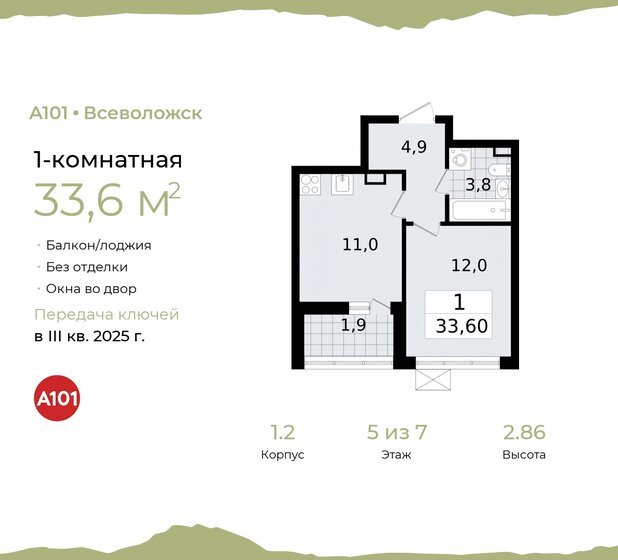 33,6 м², 1-комнатная квартира 5 018 853 ₽ - изображение 33