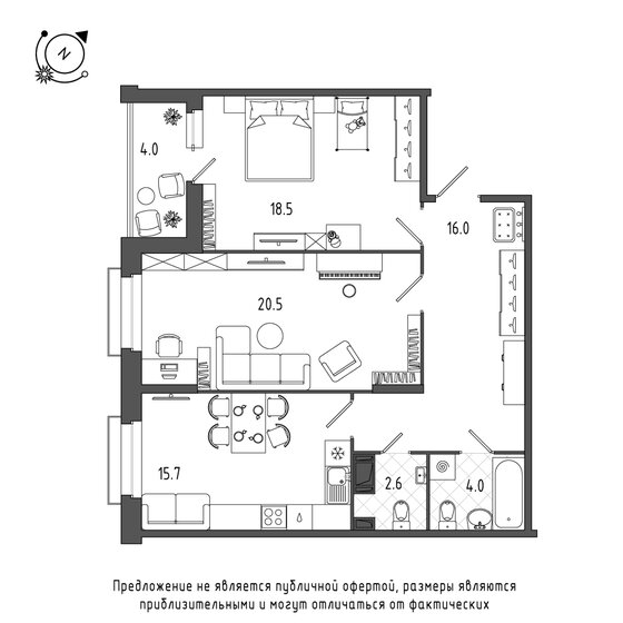 79,8 м², 2-комнатная квартира 20 315 280 ₽ - изображение 33