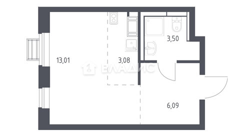 Квартира 26 м², студия - изображение 1