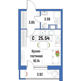 26 м², квартира-студия 4 600 000 ₽ - изображение 160