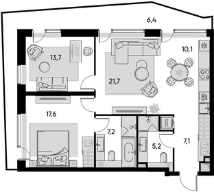 80 м², 3-комнатная квартира 28 000 000 ₽ - изображение 111