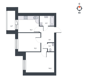 Квартира 57,3 м², 2-комнатная - изображение 2