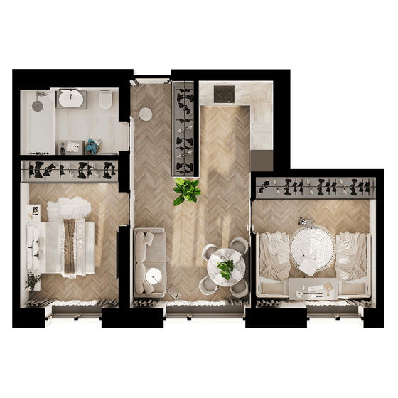 48,4 м², 2-комнатная квартира 10 458 720 ₽ - изображение 51