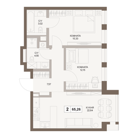 65,3 м², 2-комнатная квартира 36 532 352 ₽ - изображение 26