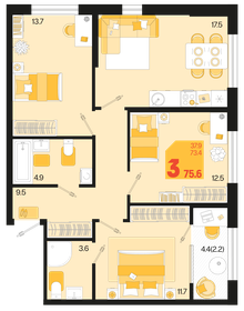 72,5 м², 3-комнатная квартира 8 700 000 ₽ - изображение 13