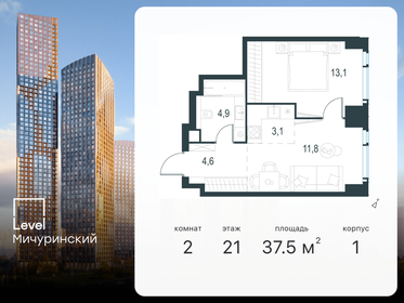 37,5 м², 2-комнатная квартира 21 757 156 ₽ - изображение 6