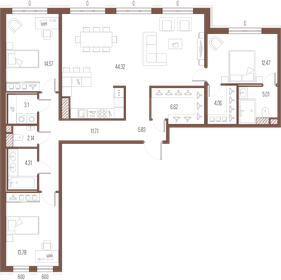 112,7 м², 3-комнатная квартира 37 950 000 ₽ - изображение 64