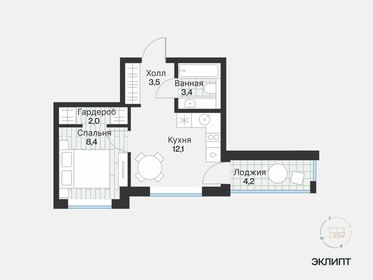31,4 м², 1-комнатная квартира 5 540 000 ₽ - изображение 4