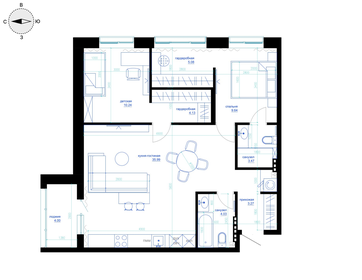 Квартира 77,2 м², 1-комнатная - изображение 4