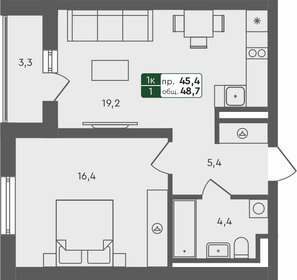 45,2 м², 1-комнатная квартира 5 735 730 ₽ - изображение 36