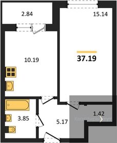 Квартира 37,2 м², 1-комнатная - изображение 1
