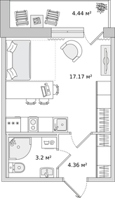27,2 м², квартира-студия 6 300 000 ₽ - изображение 113