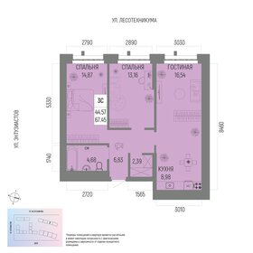 62,5 м², 3-комнатная квартира 5 449 000 ₽ - изображение 113