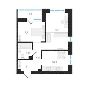 56 м², 2-комнатная квартира 5 100 000 ₽ - изображение 158