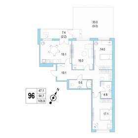 104,3 м², 3-комнатная квартира 28 170 000 ₽ - изображение 110