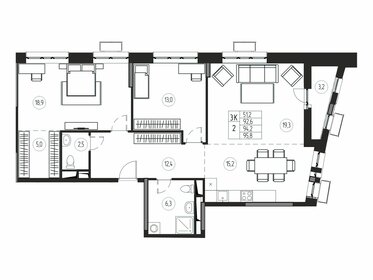 94,2 м², 3-комнатная квартира 19 886 700 ₽ - изображение 87