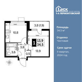 34,1 м², 1-комнатная квартира 7 299 000 ₽ - изображение 55