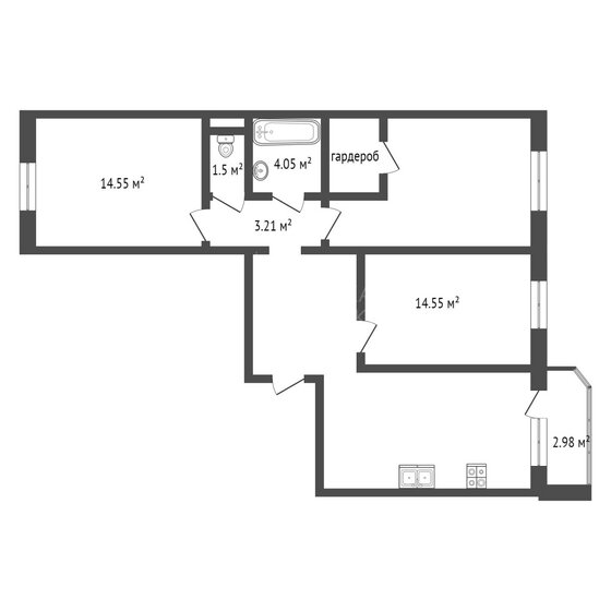 86,7 м², 3-комнатная квартира 9 850 000 ₽ - изображение 1