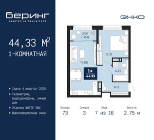 43,6 м², 1-комнатная квартира 5 390 000 ₽ - изображение 31