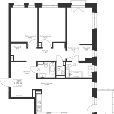 Квартира 110,9 м², 3-комнатная - изображение 3